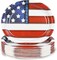 50Pcs American Flag Patriotic Oval Plates Party Supplies 4th Of July Oval Plates Heavy Duty Disposable Independence Day Paper Plate for Veterans Election July 4 Independence Day Decor,10 * 12 Inch